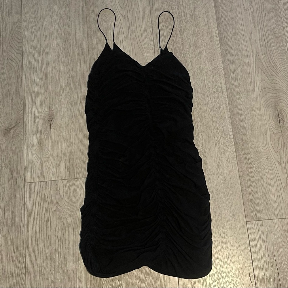 Wilfred Black Ruched Mini Dress - Picture 7 of 7